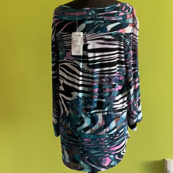 Alberto Makali Multicolor Abstract Women's Top XL - Picture 2 of 2